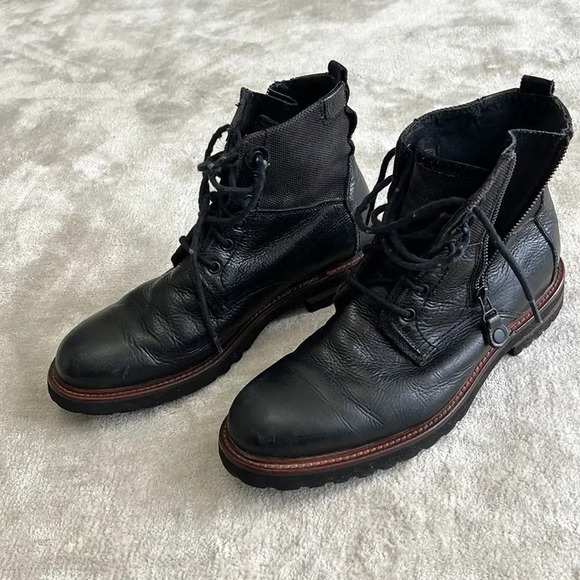 THE RAIL High Top Lace Up Style Zipper Side LEATHER BOOTS Shoes SIZE EA 43 US 10 - Picture 12 of 12